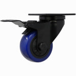 SHEPHERD HDWE. PROD., LLC. Blue Diamond TPU Wheel Caster, 3-In. D, Foot Activated Total Lock Break, 225-Lb. Load Capacity, 1-Pk