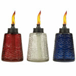 TIKI Tiki 1117060 Table Torch, Blue/Clear/Red, 5 hr Burn Time OUTDOOR LIVING & POWER EQUIPMENT TIKI