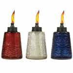 TIKI Tiki 1117060 Table Torch, Blue/Clear/Red, 5 hr Burn Time OUTDOOR LIVING & POWER EQUIPMENT TIKI   