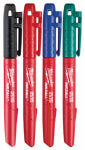 MILWAUKEE ELECTRIC TOOL CORP Inkzall Job Site Markers, Fine Point, Multi Color 4-Pk.