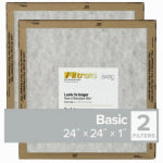 FILTRETE Filtrete FPL12-2PK-24 Air Filter, 24 in L, 24 in W, 2 MERV, For: Air Conditioner, Furnace and HVAC System PLUMBING, HEATING & VENTILATION FILTRETE