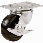 SHEPHERD HDWE. PROD., LLC. Shepherd Hardware 2-1/2 In. General-Duty Soft Rubber Swivel Plate Caster with Brake