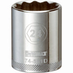 DEWALT DEWALT DWMT74581OSP Drive Hand Socket, 24 mm Socket, 1/2 in Drive, 12-Point, Steel, Polished Chrome Vanadium TOOLS DEWALT