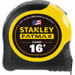 STANLEY TOOLS STANLEY 33-716 Measuring Tape, 16 ft L Blade, 1-1/4 in W Blade, Steel Blade, ABS Case, Black/Yellow Case TOOLS STANLEY TOOLS   