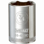 DEWALT DEWALT DWMT86449OSP Drive Hand Socket, 3/4 in Socket, 1/2 in Drive, 6-Point, Steel, Polished Chrome Vanadium TOOLS DEWALT