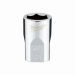 MILWAUKEE Milwaukee 45-34-9064 Socket, 1/2 in Socket, Standard Socket, 3.543 in OAL, 3/8 in Drive, 6-Point, Chrome Vanadium Steel TOOLS MILWAUKEE