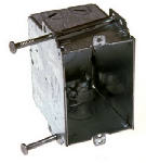 RACO INCORPORATED S Bracket Switch Box With Nails, 3 x 2-7/8 In. Deep