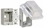 HUBBELL TayMac EXTRA DUTY Series MKG420CS GFCI Receptacle Kit, 5.1 in L, 4.53 in W, Rectangular, 1-Gang, Clear ELECTRICAL HUBBELL