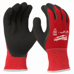 MILWAUKEE ELECTRIC TOOL CORP Winter Work Gloves, Dual Thermal Liner, Latex Palm, Cut Level 1, Black/Red, M