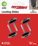 SHEPHERD HDWE. PROD., LLC. Super Sliders 7/8" Round Screw-on Furniture Glides Plastic, White, 4 Pack