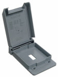 CARLON Carlon E98SSCN-CAR Device Cover, 4-53/64 in L, 3-11/16 in W, Rectangular, 1-Gang, Plastic, Gray, Textured ELECTRICAL CARLON