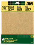 3M 3M 9002 Sandpaper Sheet, 11 in L, 9 in W, Medium, 100 Grit, Aluminum Oxide Abrasive, Paper Backing PAINT 3M