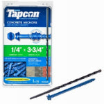 ITW BRANDS Hex-Washer Head Concrete Anchors, 1/4 x 3-3/4 In., 75-Ct.