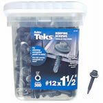 TEKS Teks 21422 Roofing Screw, #12 Thread, Hex Drive, Drill, Self-Tapping Point, Steel, Metallic HARDWARE & FARM SUPPLIES TEKS