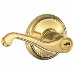 SCHLAGE LOCK Schlage F Series F51A V FLA 505 Entry Lever, Mechanical Lock, Bright Brass, Metal, Residential, 2 Grade HARDWARE & FARM SUPPLIES SCHLAGE LOCK