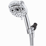 OXYGENICS Amp WaterSense 10-Spray Handheld Shower Head, 1.8 GPM, Brushed Nickel, 5 In.