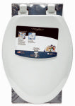 BEMIS MFG. CO. Elongated Molded Wood Toilet Seat, Easy-Clean & Change�� Hinge, STA-TITE��, White