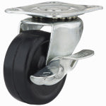RICHELIEU AMERICA LTD Swivel Caster Wheel with Brake, Black, 1-9/16 In.