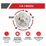 FNA GROUP Universal 5-N-1 Pressure Washer Nozzle, 1/4-In. Quick Connect, Cold-Water Use, Rated Up to 3600 PSI