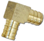 SHARKBITE/CASH ACME Insert Pipe Elbow, Lead Free, 1/2 In. Brass Barb, 10-Pk.