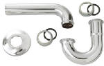 PLUMB SHOP DIV BRASSCRAFT Kitchen Wall Drain P Trap, Chrome-Plated Brass, 1-1/2-In. O.D.
