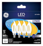 GE GE 93129333 Decorative LED Light Bulb, Bent Tip, 500 Lumens, 5 W, CAC Lamp, 60 W Equivalent, E12 Candelabra Lamp Base ELECTRICAL GE
