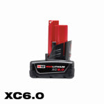 MILWAUKEE Milwaukee M12 48-11-2460 Rechargeable Battery Pack, 12 V Battery, 6 Ah TOOLS MILWAUKEE