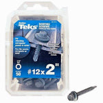 TEKS Teks 21416 Roofing Screw, #12 Thread, Coarse Thread, Hex Drive, Self-Drilling Point, Steel, Zinc, 50 PK HARDWARE & FARM SUPPLIES TEKS