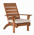 LINON HOME DECOR PRODUCTS INC Nantucket Natural Wood Deck Chair, Beige Cushion