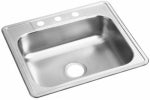 ELKAY SALES INC Dayton Stainless Steel Kitchen Sink, Buffed Satin Finish, Single Bowl, 4 Holes, 25 x 22 In. PLUMBING, HEATING & VENTILATION ELKAY SALES INC