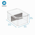 INTERDESIGN INC Refrigerator Bin Crisper, Adjustable Divider & Lid, BPA- Free Clear Plastic