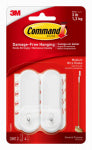 COMMAND Command 17068 Wire Hook, 0.3 in Opening, 3 lb, 2-Hook, Metal/Plastic, White HARDWARE & FARM SUPPLIES COMMAND