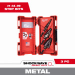 MILWAUKEE Milwaukee SHOCKWAVE Impact Duty 48-89-9249 Step Drill Bit, 7/8 to 1-1/8 in Dia, Spiral Flute, 2-Flute, Hex Shank TOOLS MILWAUKEE