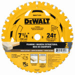 DEWALT DEWALT DWA1714242 Circular Saw Blade, 7-1/4 in Dia, 5/8 in Arbor, 24-Teeth, Applicable Materials: Wood TOOLS DEWALT
