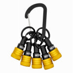RAILER TOOLS Railer Bit Holder Keychain with (5) Yellow Hex Shank Bit Holders TOOLS RAILER TOOLS