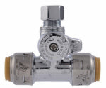 SHARKBITE SharkBite Max UR24984A Ball Valve, 1/2 x 1/2 x 3/8 in Connection, Push-to-Connect x Compression x Compression PLUMBING, HEATING & VENTILATION SHARKBITE