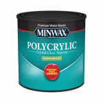 MINWAX Minwax Polycrylic 211114444 Polyurethane, Ultra Flat, Liquid, Clear, 0.5 pt PAINT MINWAX
