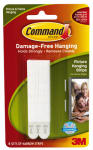 COMMAND Command 17207 Picture Hanging Strip, 3 lb/set, Foam, White, 4/SET