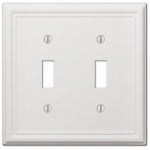 AMERELLE Amerelle 149TTW Wallplate, 4-7/8 in L, 4-15/16 in W, 2 -Gang, Steel, White ELECTRICAL AMERELLE