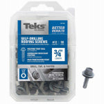 TEKS Teks 21408 Roofing Screw, #12 Thread, Fine Thread, Hex Drive, Drill Point, Steel, Zinc HARDWARE & FARM SUPPLIES TEKS
