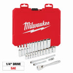 MILWAUKEE ELECTRIC TOOL CORP 26-Pc. SAE 6-Point Ratchet & Socket Set, 1/4 In. Drive TOOLS MILWAUKEE ELECTRIC TOOL CORP