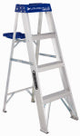 LOUISVILLE Louisville AS2104 Step Ladder, 4 ft H, Type I Duty Rating, Aluminum, 250 lb, 3-Step, 102 in Max Reach PAINT LOUISVILLE   