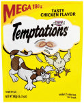 AMERICAN DISTRIBUTION & MFG Temptations Cat Treats, Chicken, 6.35 oz.