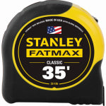 STANLEY TOOLS STANLEY 33-735 Measuring Tape, 35 ft L Blade, 1-1/4 in W Blade, Steel Blade, ABS Case, Black/Yellow Case TOOLS STANLEY TOOLS