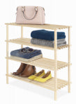 WHITMOR 4-Tier Storage Shelf, Wood, 10. 25 x 24. 75 x 26. 25 In. HOUSEWARES WHITMOR