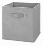 WHITMOR Fabric Storage Cube, Collapsible, Light Gray, 10.5 x 10.5 x 11 In. HOUSEWARES WHITMOR
