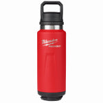 MILWAUKEE ELECTRIC TOOL CORP Packout Insulated Beverage Bottle, Chug Lid, Stainless Steel, Red, 36 oz.