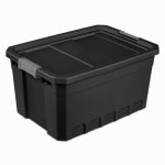 STERILITE Modular Stacking Storage Tote, Black, 19 Gallon HOUSEWARES STERILITE