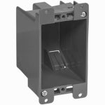 GB Gardner Bender BOX-RS14 Switch/Outlet Box, Standard Outlet, 1-Gang, 4-Knockout, PVC, Gray, In-Wall ELECTRICAL GB