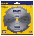 IRWIN Irwin 15702ZR Circular Saw Blade, 7-1/4 in Dia, 5/8 in Arbor, 6-Teeth, Carbide Cutting Edge TOOLS IRWIN   
